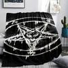 1PC Satan Symbol Print Flannel Blanket, High quality All Seasons, Home Decor, Warmth and Comfort, Perfect for Christmas Gifts