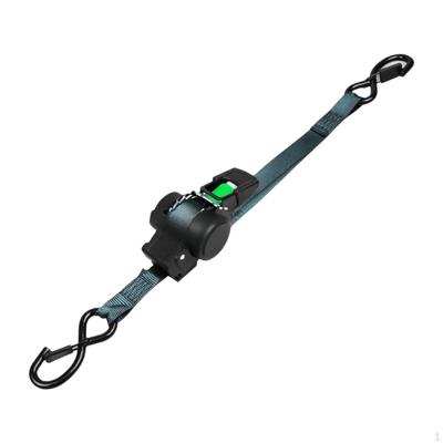 Auto Retractable Ratchet Strap S Hooks Premium Automatic Shrink Bundle Tape for Camping Motorcycle