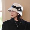 Wool Felt Hat Women's Autumn and Winter British Retro Fashion Versatile Flower Warm Top Hat
