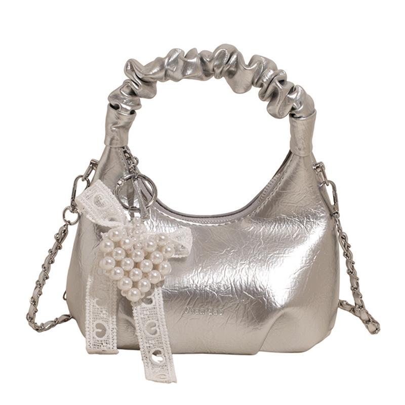 Simple niche portable shell bag women's 2025 summer new high-end chain letter messenger bag