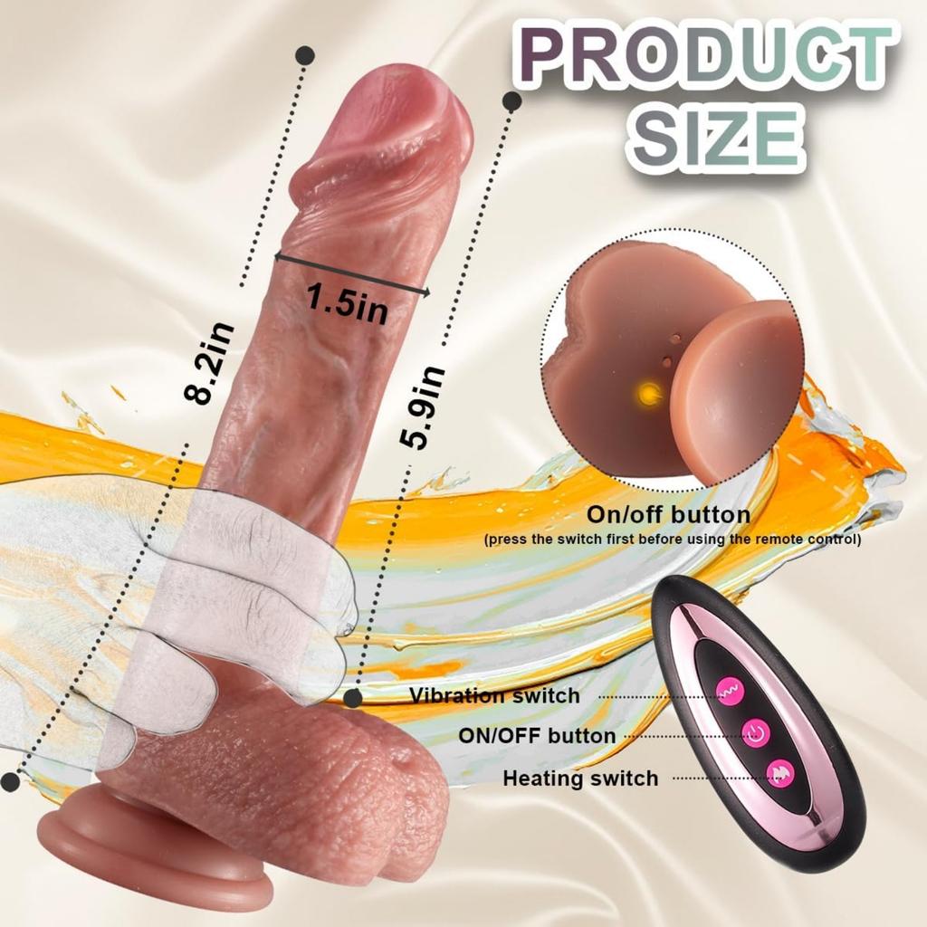 Realistic Dildo Penis Silicone Thrust Heating Remote Vibrator for Women Big Cock Masturbation Sex Toys Adult Products Sex Shop