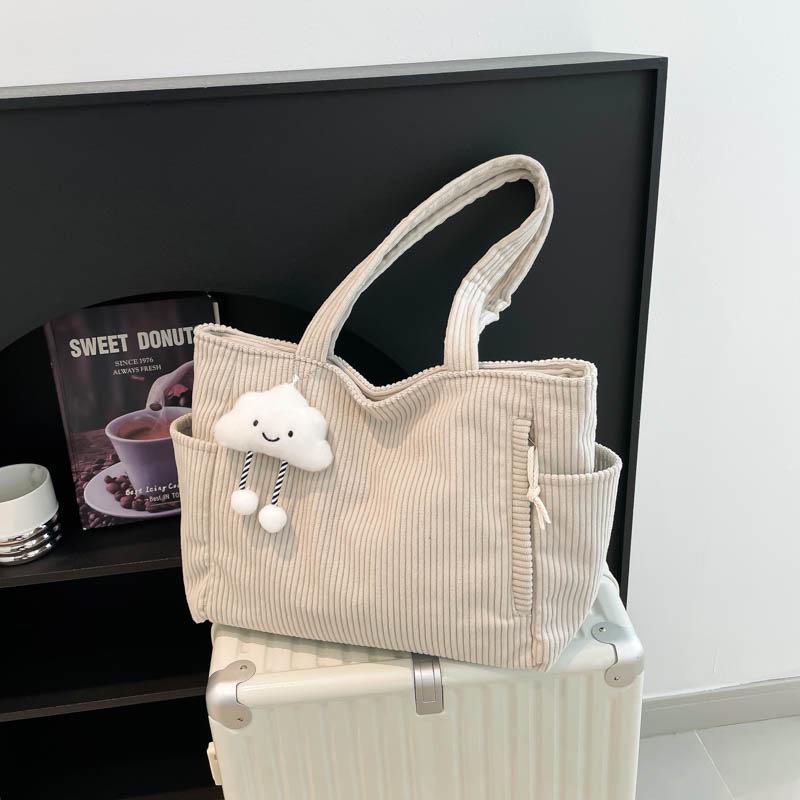 Women's Corduroy Mori-Style Handbag - Large Capacity, Versatile Retro School Bag