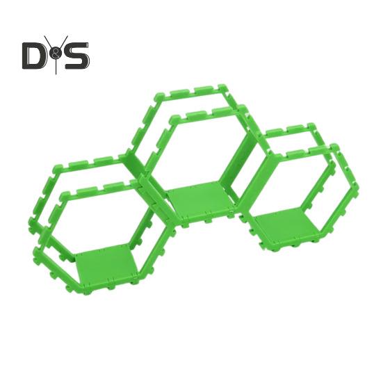 

Сотовая витрина, шестигранные плавающие полки для коллекционных игрушек, пластиковый органайзер для мини-фигурок, настольный стеллаж для хранения вещей для домашнего офиса, декор зелёный