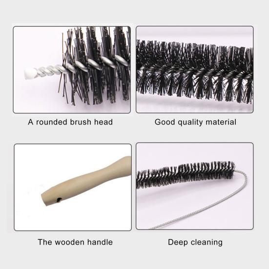 Yousheng Set di 2 Spazzole Striscia Sonda Fognatura Manico in Legno Setole Morbide Pulitore Lint Sfiato Asciugatrice Spazzole Sblocco Tubi Strumento di Pulizia