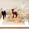 Set of 8 Festives Reindeers Hanging Baubles Tabletop Decoration Deer Shaped Figurines Ornament Holiday Accessories