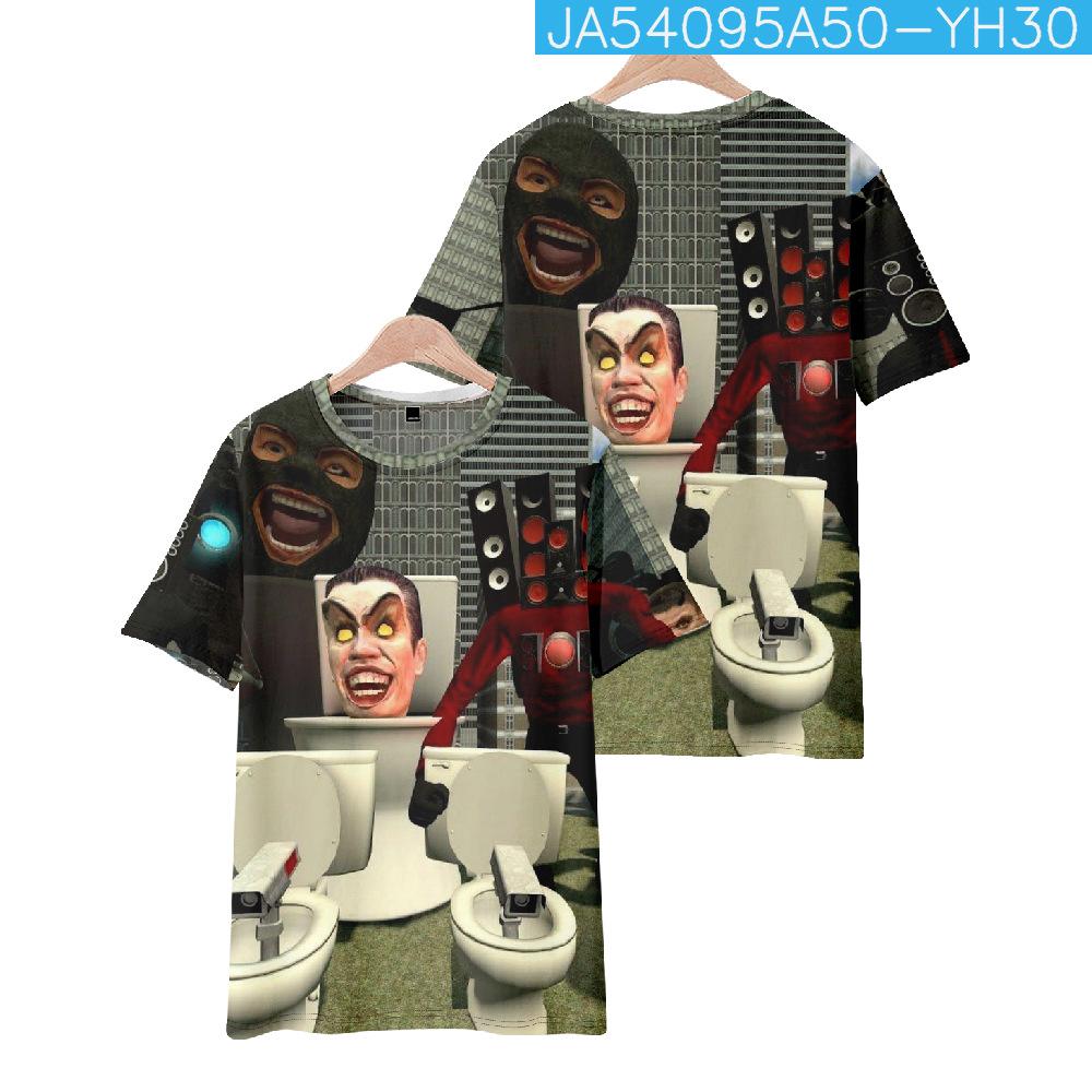 Módní dámská/pánská ležérní hra Skibidi toaletní trička s krátkým rukávem