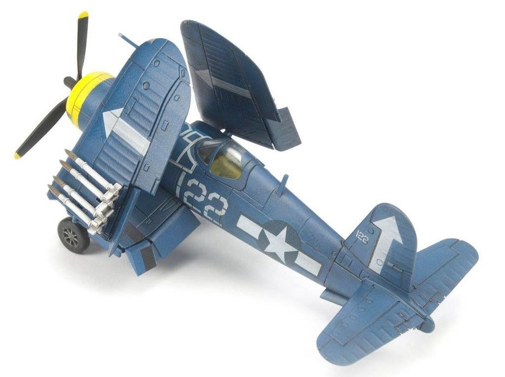 AFV Club Scale Navy Vought F4U Corsair Fighter Folding Set of Plastic Model AR14408 1/144 U.S. Carrier-Based (with Wings), 2, Kit,