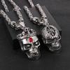 Fongten Skull Necklace For Men Stainless Steel Square Box Chain Necklace Skeleton Collar Choker Male Silver Color Jewelry