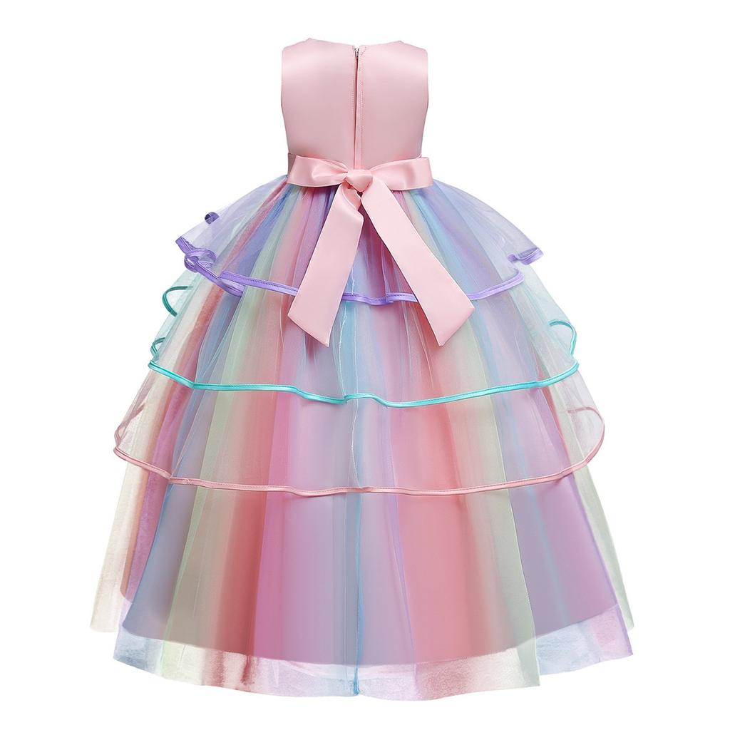 Unicorn Costume for Kids 8-10 Years 140cm Halloween Carnival Christmas Easter Children's Day Valentine's Day Pink Party Outfit Rochie Unicorn