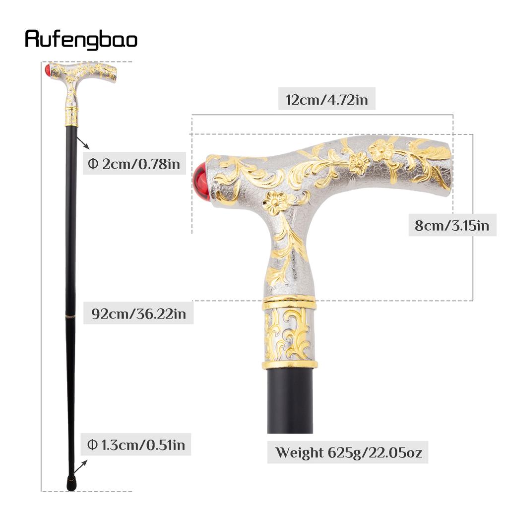 Red Diamond Golden White Flower Ball Fashion Stick Decorative Stick Cospaly Vintage Party Fashionable Walking Cane Crosier 92cm