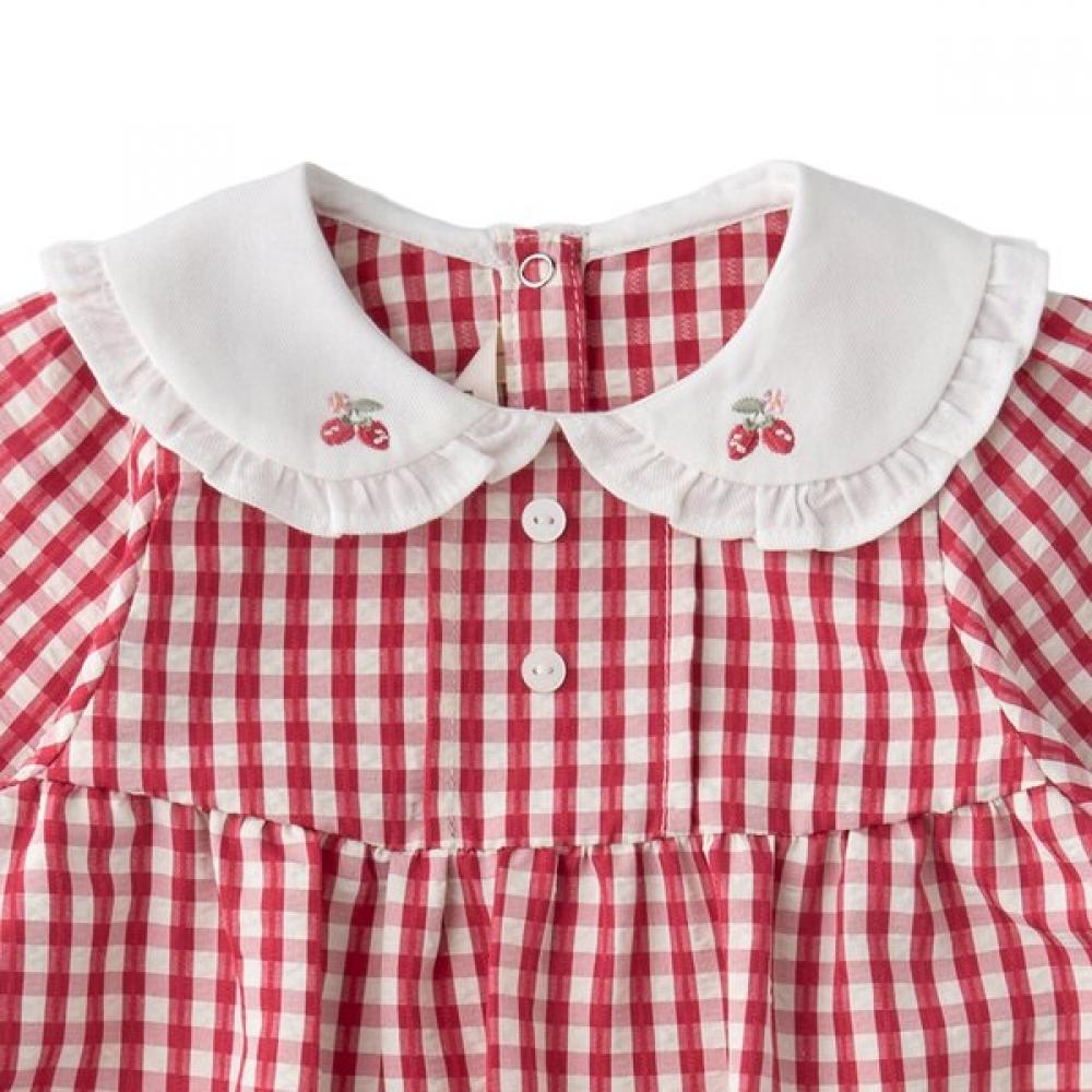 Mink Mui Strawberry Check Set Bodysuit  36113 604 10 