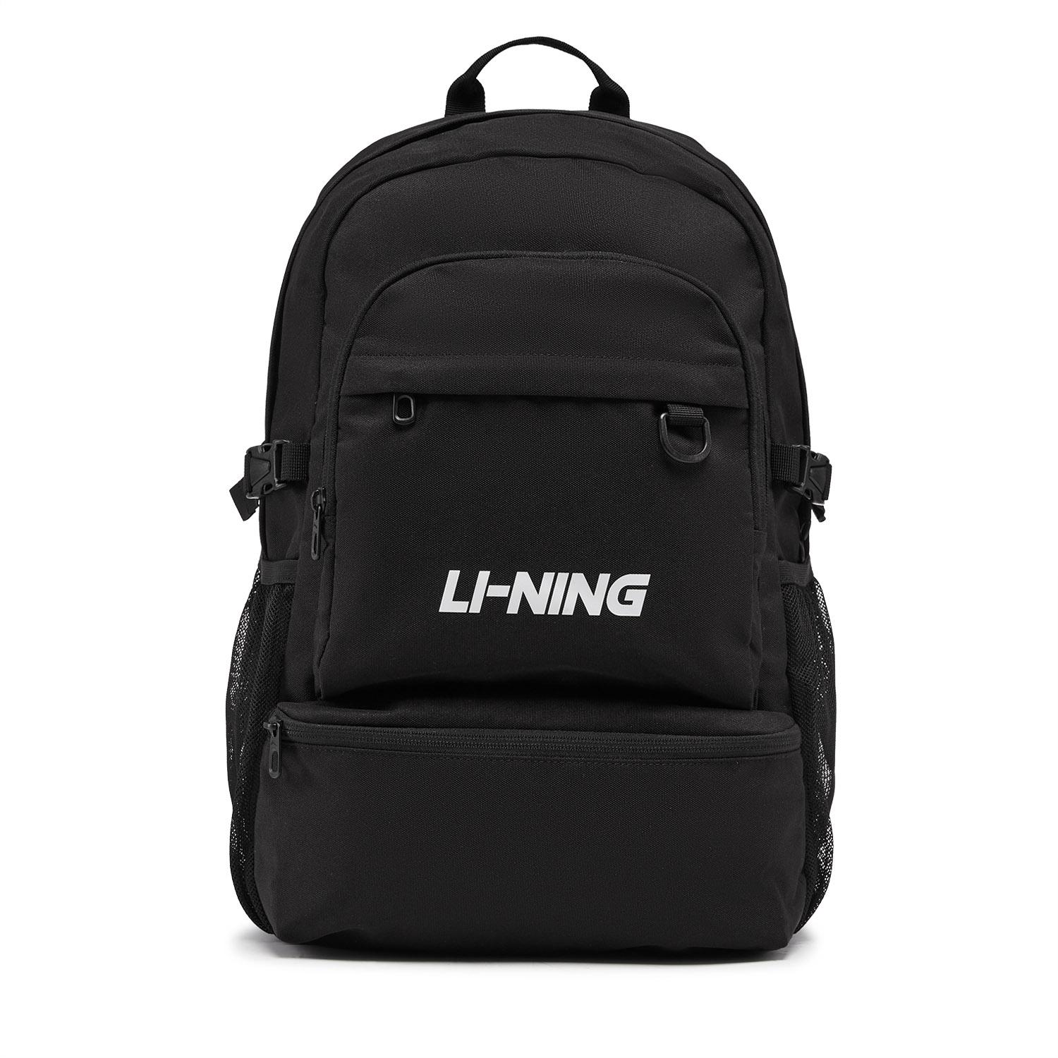 Li Ning Sports Life Collection Polyester Backpack Regular Unisex Basic Black ABSW215-1 F