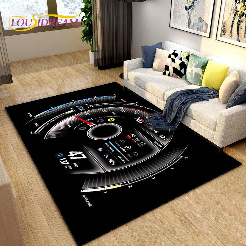 3D Car Racing Dashboard Area Rug,Carpet Rug for Living Room Bedroom Sofa Kitchen Doormat Decoration,Kids Play Non-slip Floor Mat