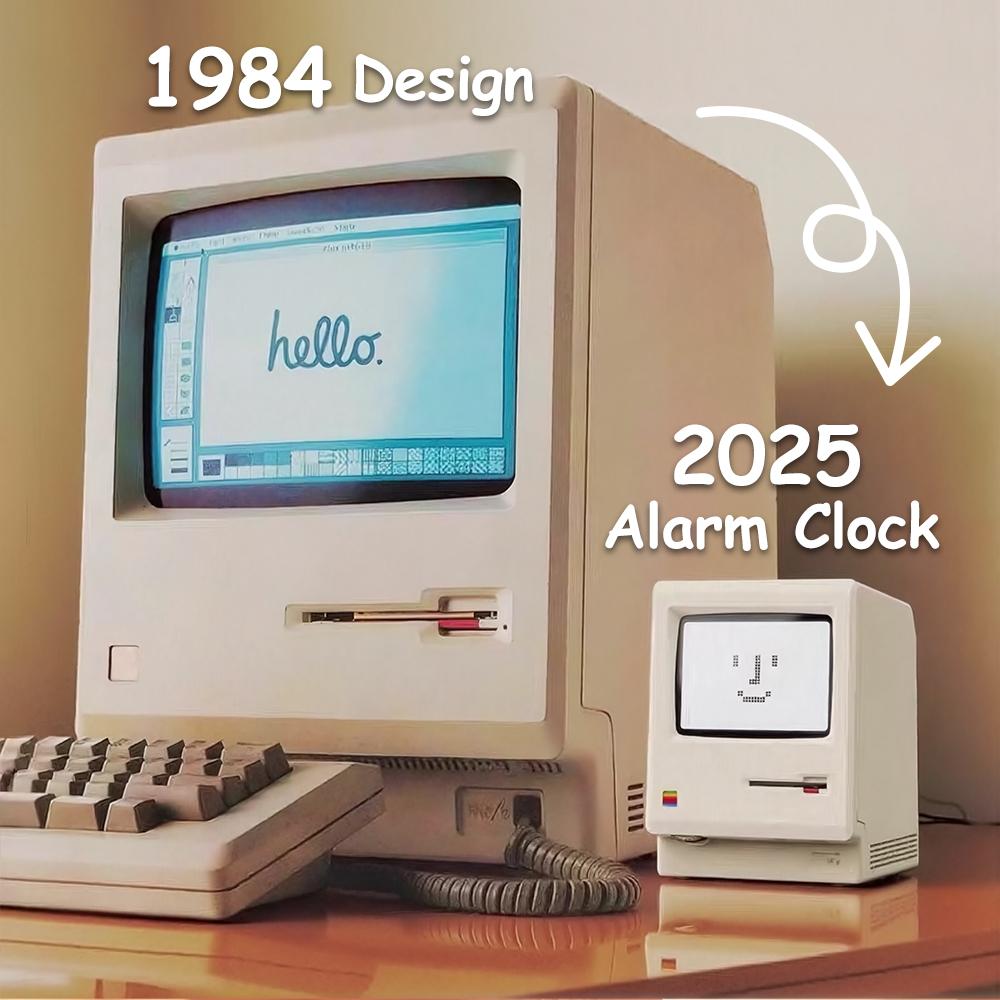 Maclock Retro Pixel Alarm Clock With Night Light Adjustable Brightness Multiple Desk Alarms Clock For Christmas Gift