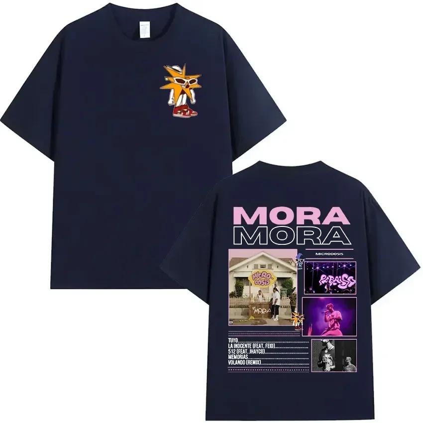 Rapper Mora Microdosis Tour Album 2025 Graphic T Shirt Unisex Hip Hop Fashion Vintage Cotton Short Sleeve Tshirt Unisex Streetwear