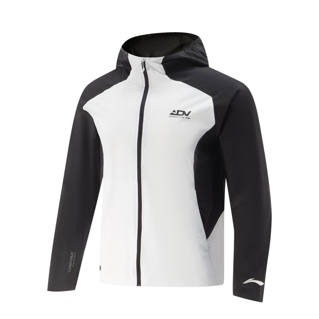 Li Ning Running Series Color Block Letter Zipper Hooded Casual Jacket Men Jackets White Black AFYV001-1