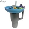 Silicone Snack Bowl Food-Grade Reusable Snack Ring Lightweight Candy Platter with 4 Compartments for Stanley Cup 40oz 30oz