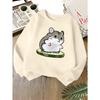 Kids Unisex Crewneck Sweatshirt, Cute Cartoon Hamster Cucumber Print Soft Fleece Long Sleeve Pullover For Boys Girls Over 4 Years Old