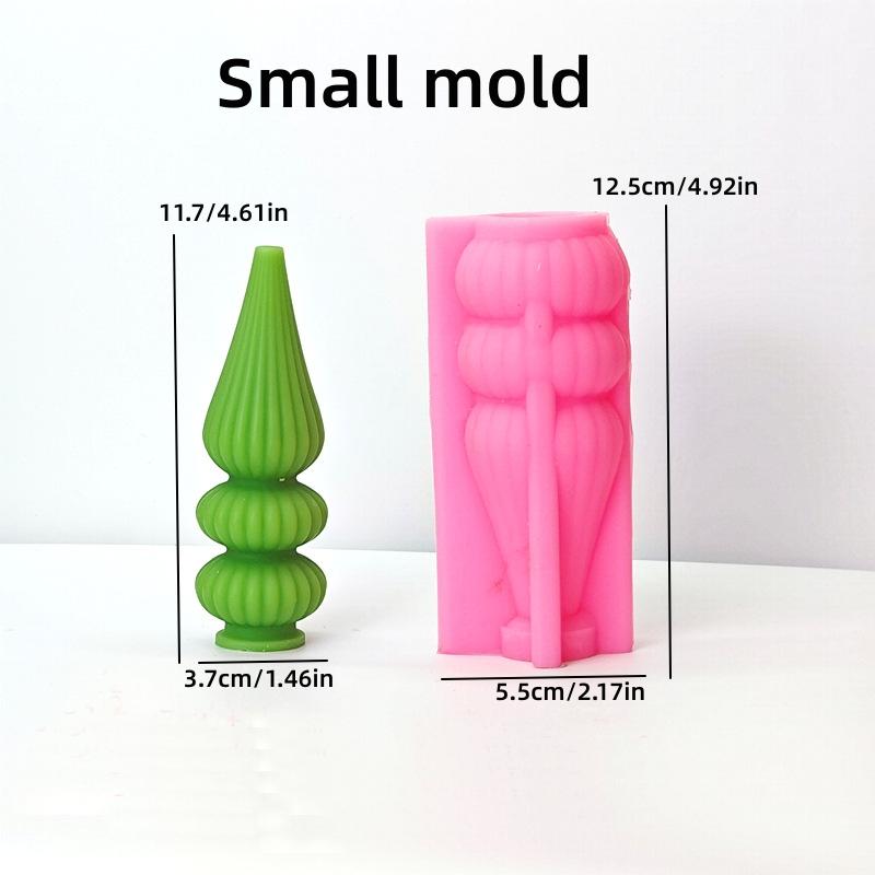 DIY 3 Layer Christmas Tree Candle Silicone Mold Vase Shape Striped Cylindrical Candle Mould Gypsum Molds Christmas Gift