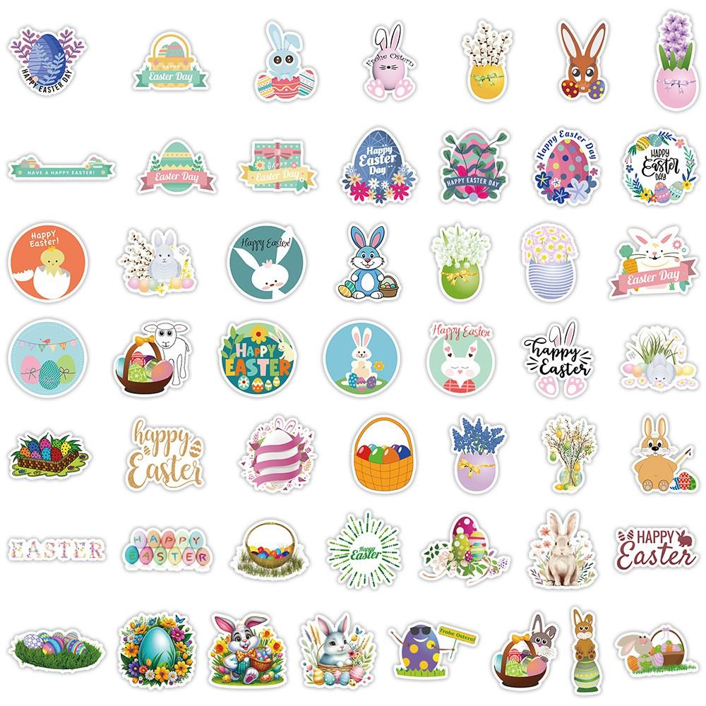 50pcs Cute Notebook Account Decoration Sticker,cute Stickers, Journaling Supplies,Easter Bunny Egg Stickers