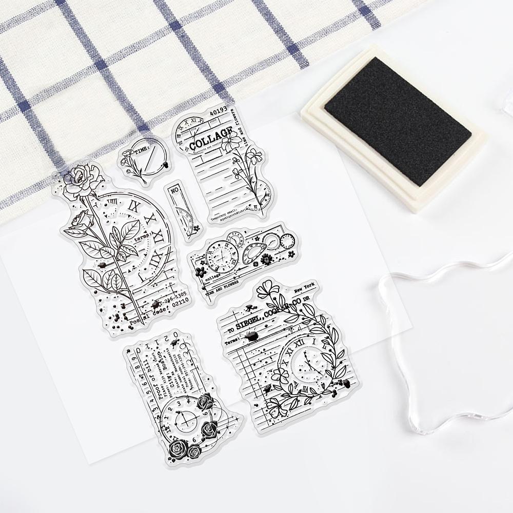 Custom PVC Plastic Clear Stamps for DIY Scrapbooking Photo Album Decorative Cards Making Clock 160x110x3mm