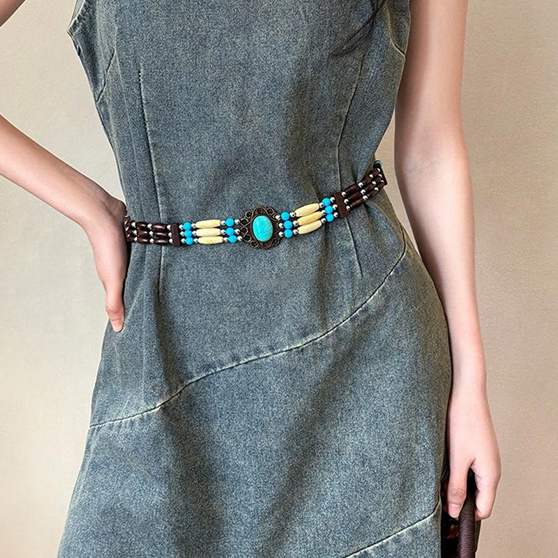 Bohemian Retro Ethnic Style Waist Rope For Women Girls Simple Dress Belt Hand Woven Waist Chain Clothing Accessories Gifts