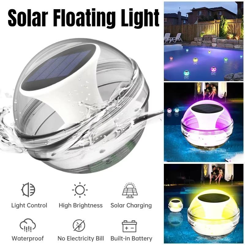 Solar Floating Pool Light Waterproof LED Solar Glow Ball Lamp 3 Lighting Modes Pools Pond Fountain Garden Party Home Decoration