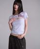 PRENDA Cut Out Star Stud Tee Gray