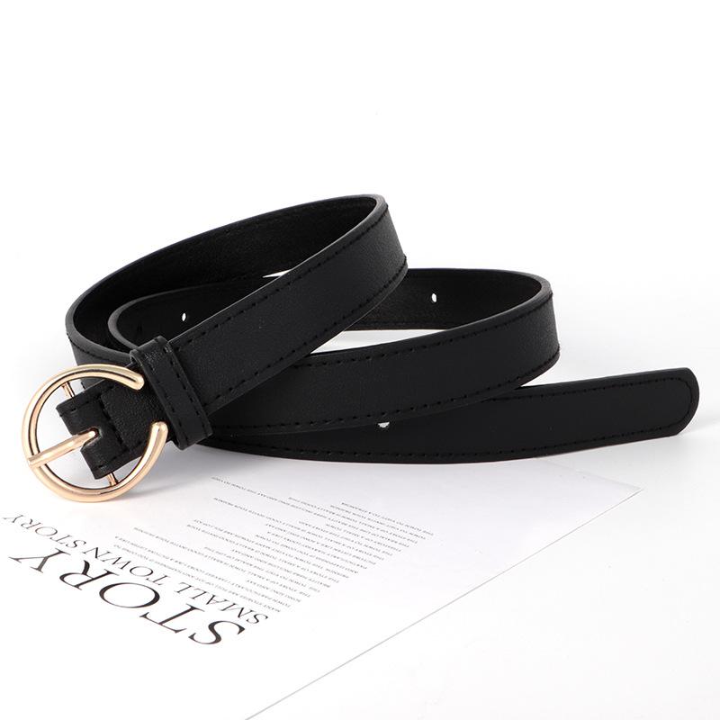 Women S Simple Versatile Black Belt For Jeans Fashion Accessory