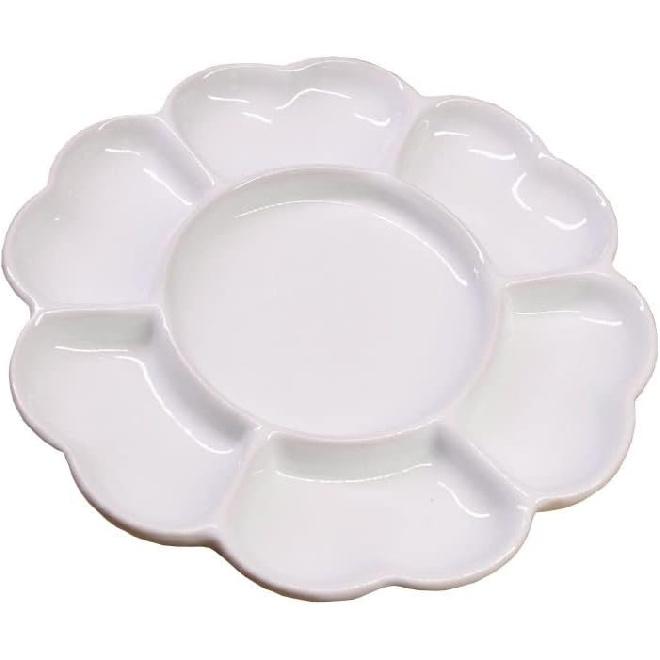 MyncbD Painting Palette Jingdezhen Ceramic Palette Art Gouache Watercolor Chinese Painting Pigment White Porcelain Plate Supplies Tray (Color :