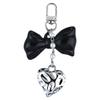 Chic Ripple Heart Bow Keychain Accessory Heart Wave Bowknot Keychain Pendant Elegant Keyrings for Daily and Party Use