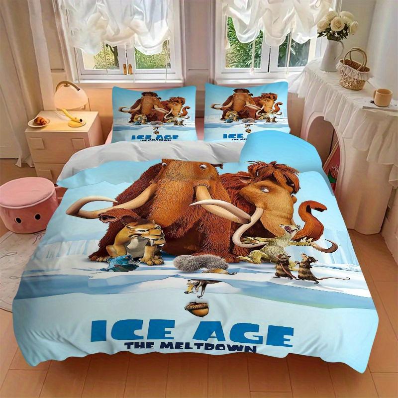 3pcs Ice Age The Meltdown Movie Poster Design Printed Bedding Set, Soft and Comfortable Quilt Cover for Bedroom, Guest Room (1 Duvet Cover +