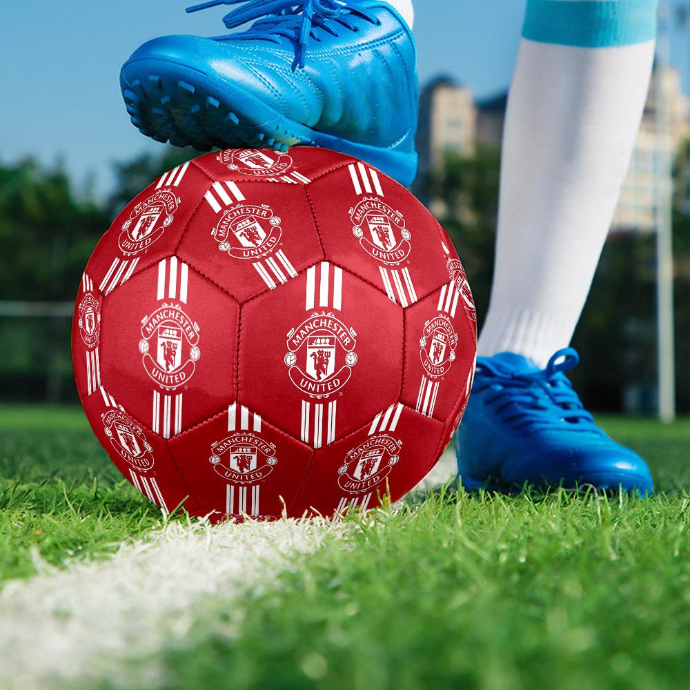 Man U logoSoccer Ball Colorful All Ages Machine Stitched PVC Competition Ready Durable High-Bounce