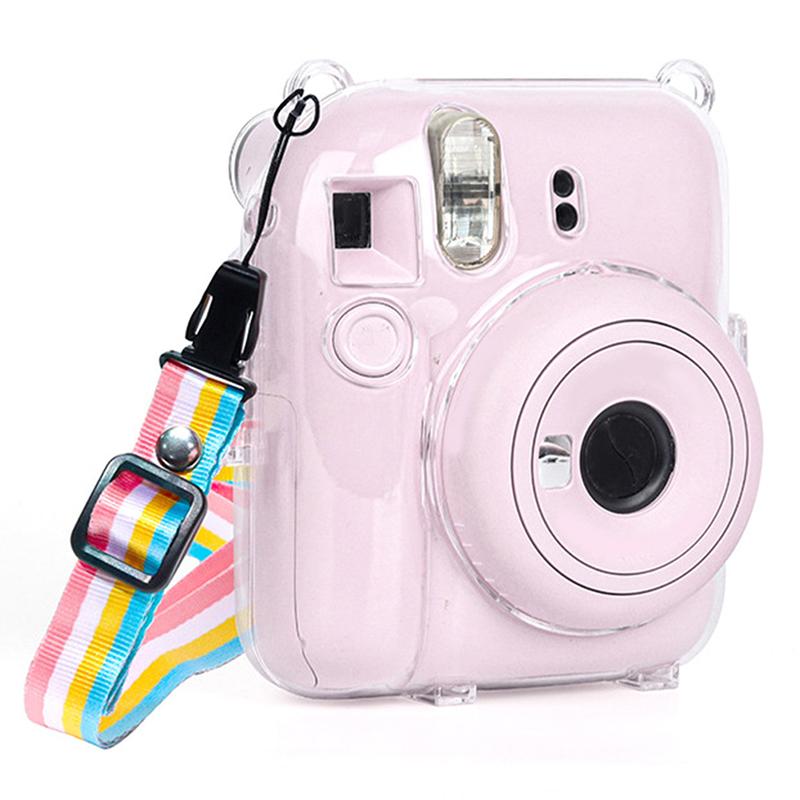 Shiny  Camera Case For Fujifilm Instax Mini 12 Clear Cover Bag With Strap