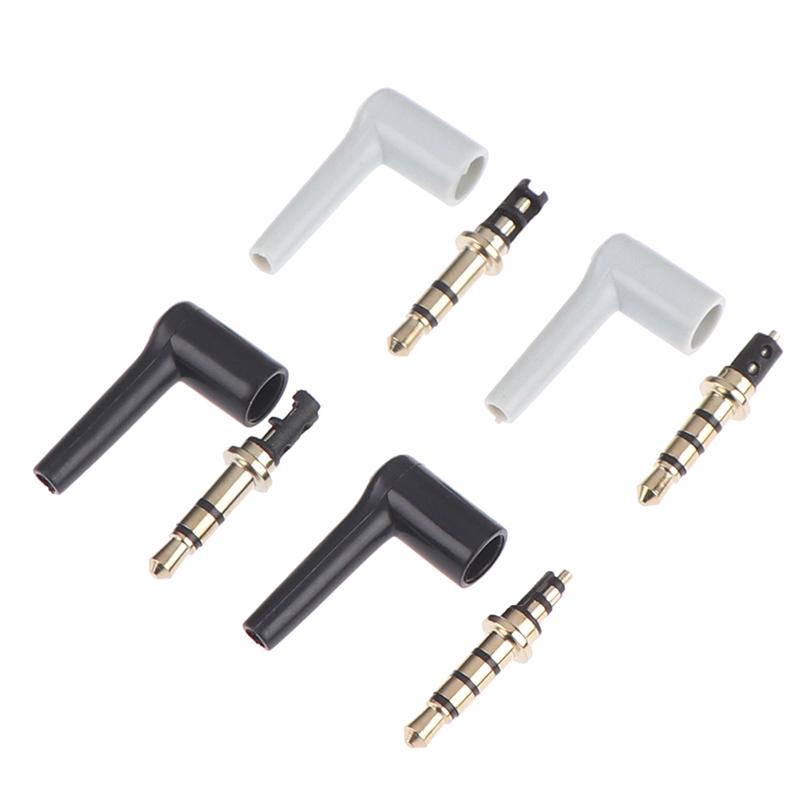 2Pcs/Lot 90 Degrees 3.5Mm Stereo Headset Plug Jack 3 4 Pole 3.5 Gold Plated