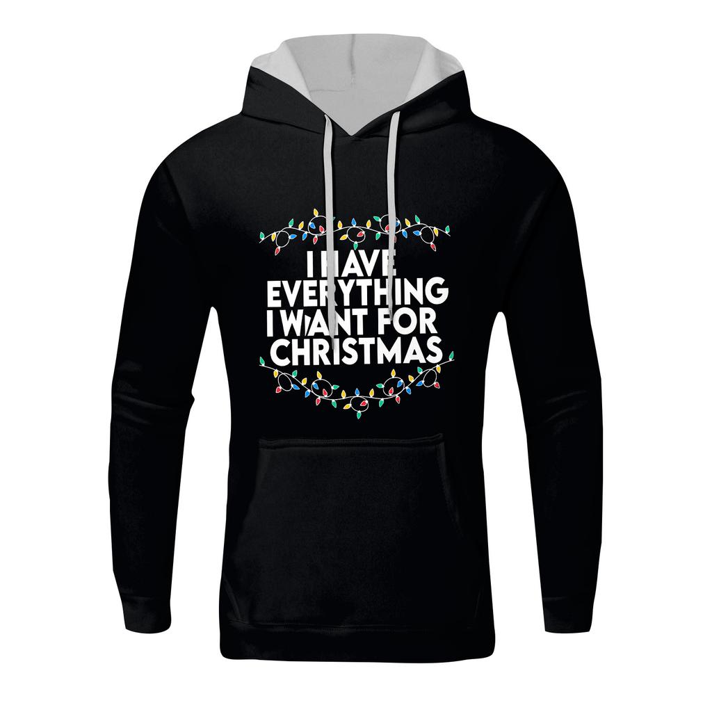 Christmas Print Loose Men's Hoodie