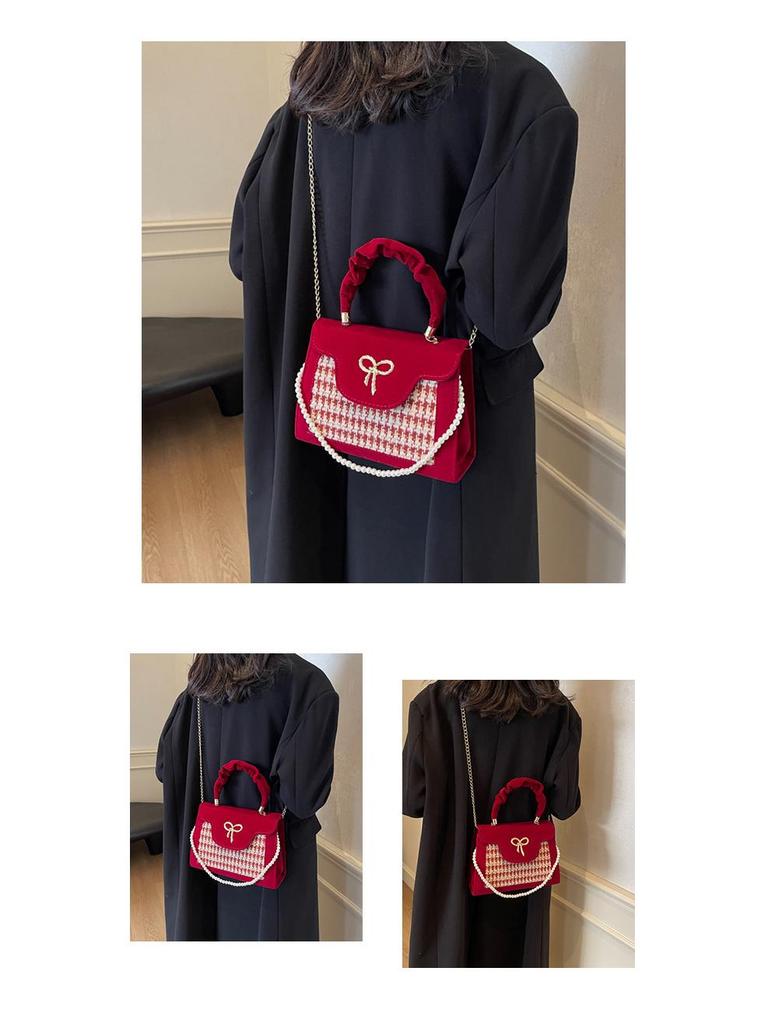 Women's Luxury Red Bridal Handbag - Bridesmaid & Bride Wedding Clutch