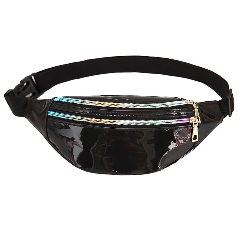 1 Pezzo Borse da Petto con Motivo Geometrico in Pelle PU per Ragazze Ragazzi Laser Impermeabile Marsupio Sportivo Tasca Borse a Tracolla