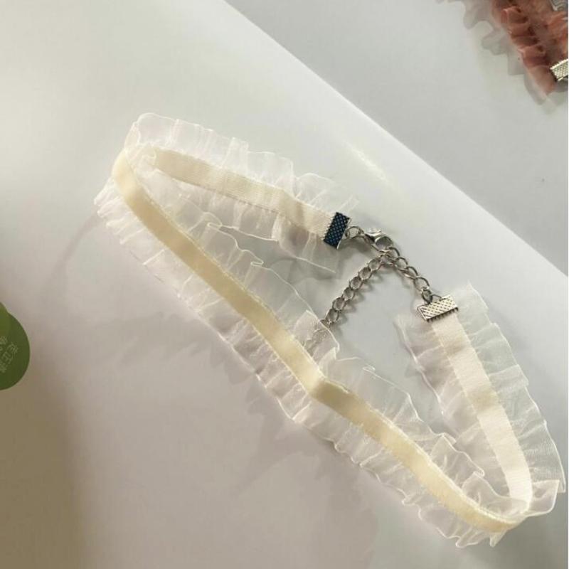 

1 шт. Элегантный Ретро 90-х Белое Кружево Эластичные Тату Чокеры Ожерелье Воротник Женские Аксессуары для Вечеринок