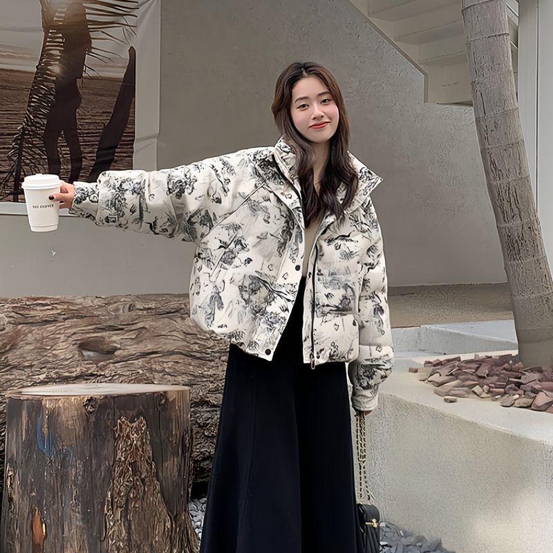 Winter Warm Fashionable Short Down Cotton Coat Women Loose Thickened Korean Style Versatile Outerwear