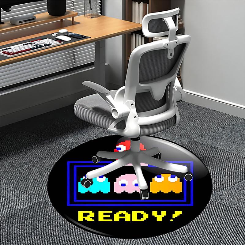 

Pac Man Ghosts,Retro Gaming Chair mat Round Rug Office carpet, Non slip, Suitable for Living Rooms, Bedrooms,Decor1205641a 80cm by 80cm
