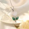 Titanium Steel Four-Leaf Clover Pendant Necklace - Luxurious Women's Clavicle Chain Accessory