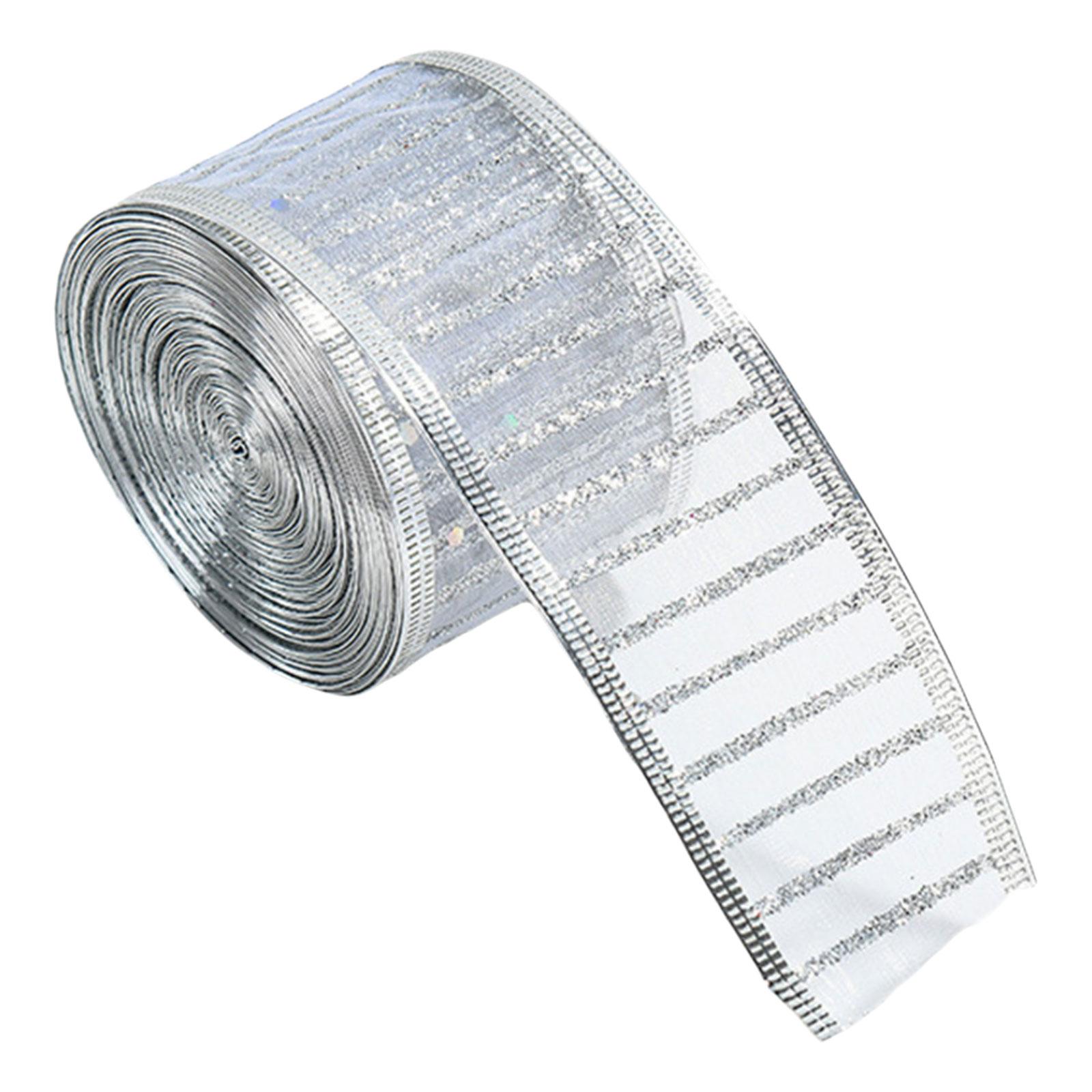 

Ленты для рождественской елки, рулоны, красочные рождественские праздничные ленты, подвески для упаковки и украшения подарков S серебряный