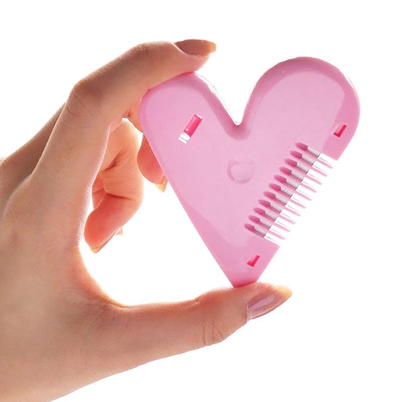 Pink Mini Hair Trimmer Love Heart Shape Hair Cutting Comb Body Hair Removal Pubic Hair Brushes With Blades
