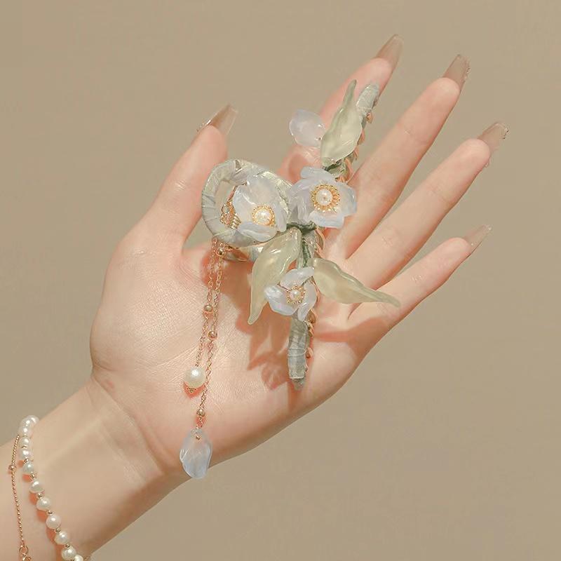 

Женская нежная заколка в китайском стиле с цветком, большая заколка для волос, дисковая заколка