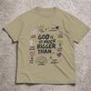 Retro Christian Faith Print Tshirt Unisex Unisex Inspirational Religious Quotes Top Clothes God Is So Much Bigger Than Faith Tshirt