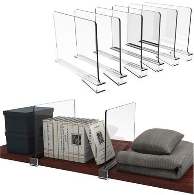 6-teilige Acryl-Regalteiler: Multifunktionale Schrankorganizer für Kleidung und Accessoires