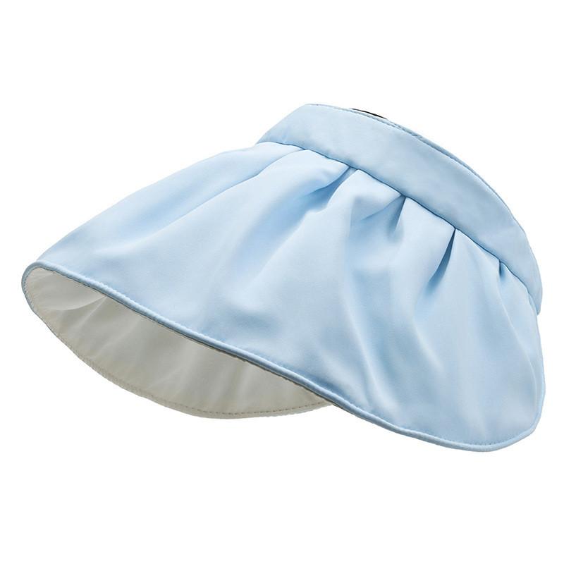 

Summer Sun Protection Hat With Large Brim And Adjustable Strap For Women Outdoor Sunshade синій