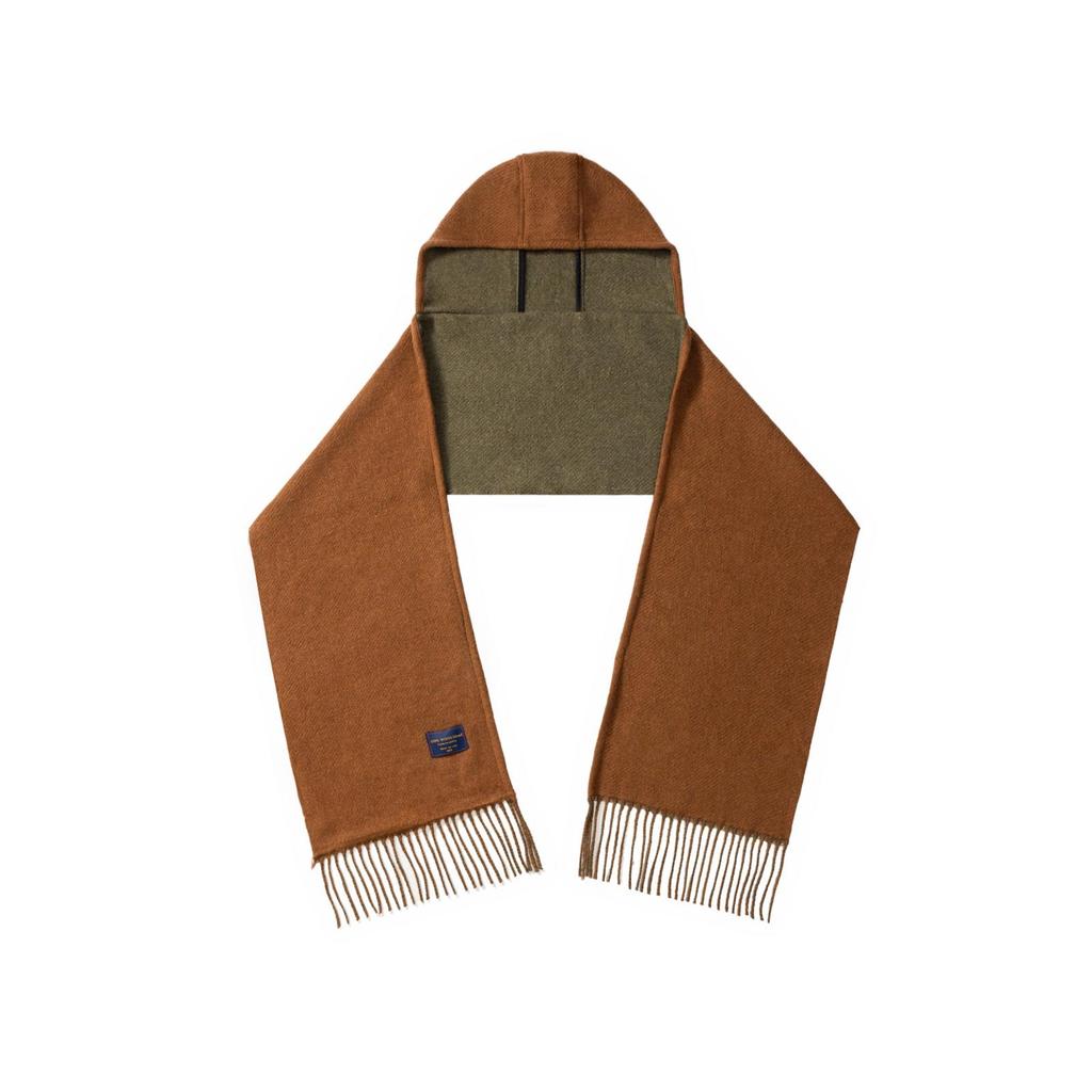 Double-Sided Wool Hooded Cape and Scarf for Women - Versatile Autumn/Winter Shawl
