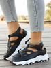 Women's 2026 Cross Hollow Platform Wedge Sandals - Large Size, Comfortable, Thick Sole, Roman Style